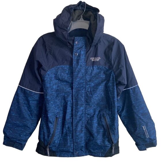 London Fog 54E18 Degree Full Zip Hooded Jacket Blue Size Large 14/16 - Picture 1 of 12